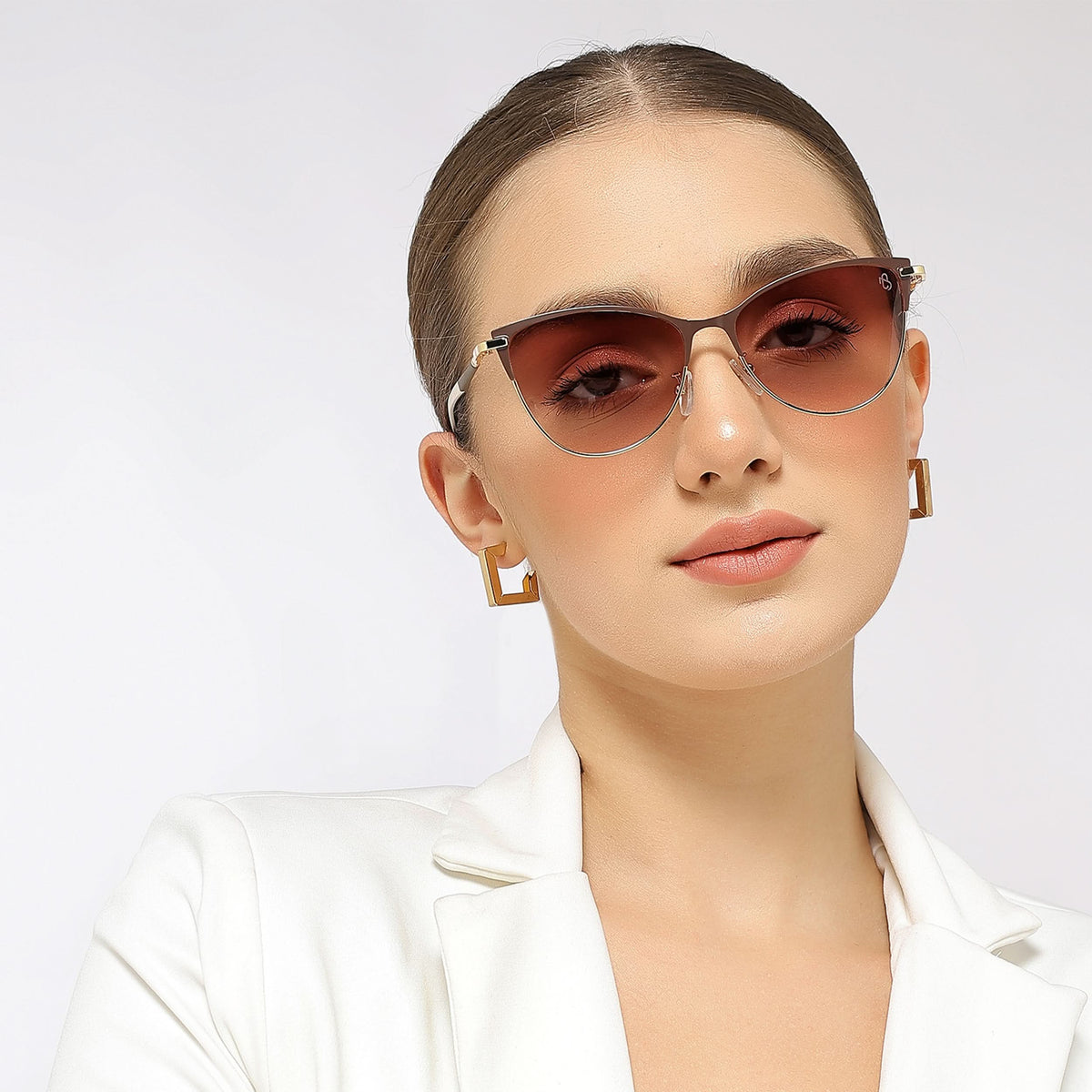 Eyejack Golden & Brown Cateye Sunglasses for Men and Women - Style L844 - view 1