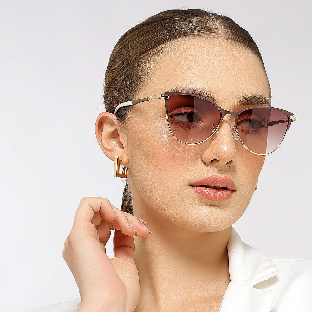 Eyejack Golden & Brown Cateye Sunglasses for Men and Women - Style L844 - view 7