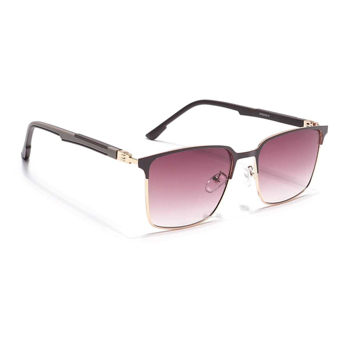 Eyejack Golden & Brown Square Sunglasses for Men and Women - view 2