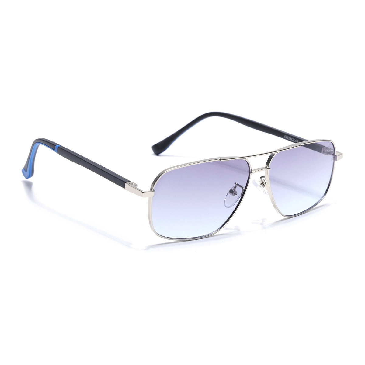 Dawn Silver Rectangle Sunglasses for Men and Women - view 1