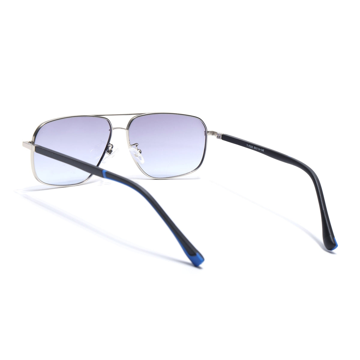 Dawn Silver Rectangle Sunglasses for Men and Women - view 4