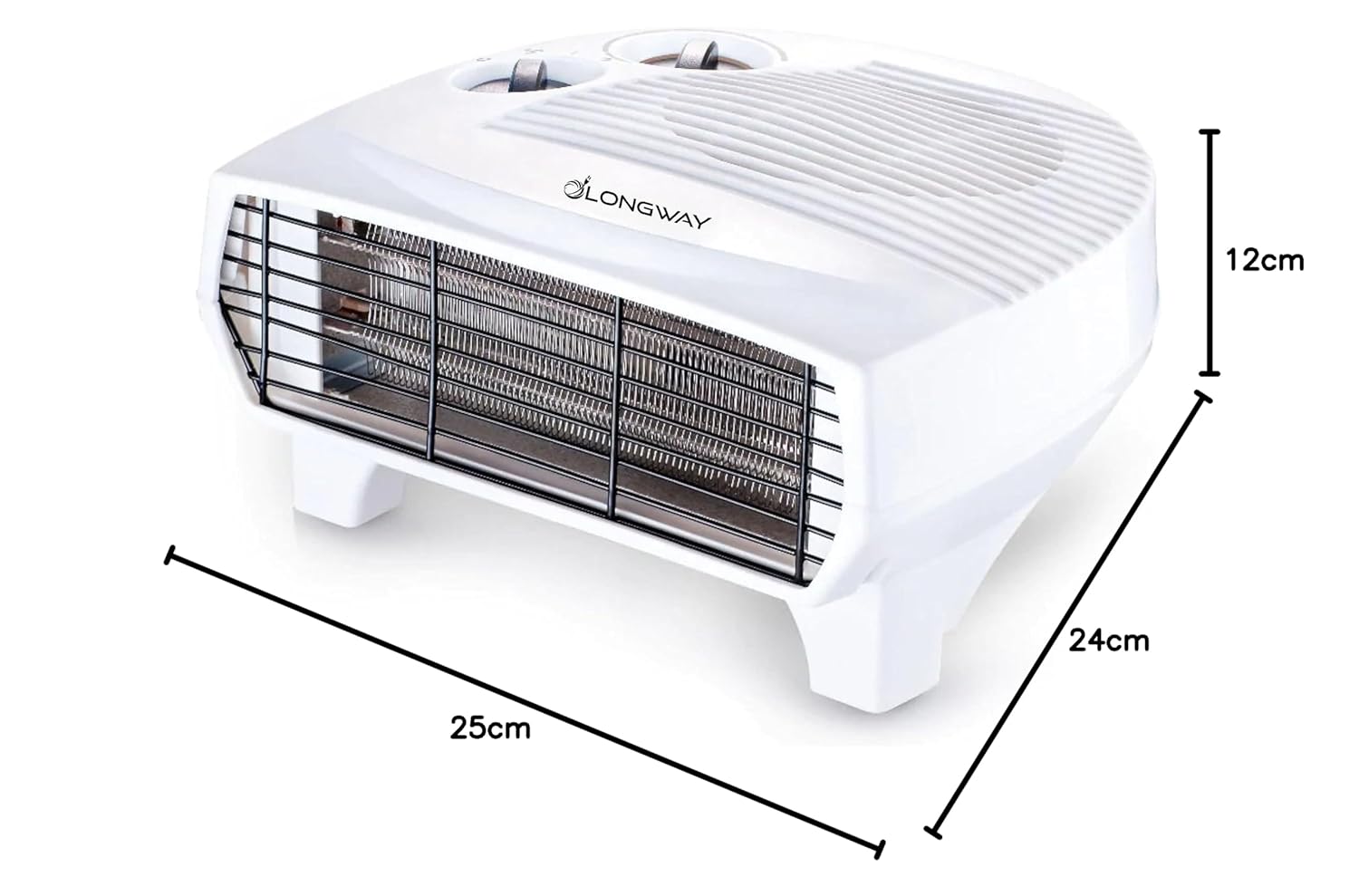 Longway Magma Fan Room Heater 2 Heat Modes (1000W/2000W) ISI Approved Advanced Overheat Protection PTC Ceramic Element 1-Year Replacement Warranty | White