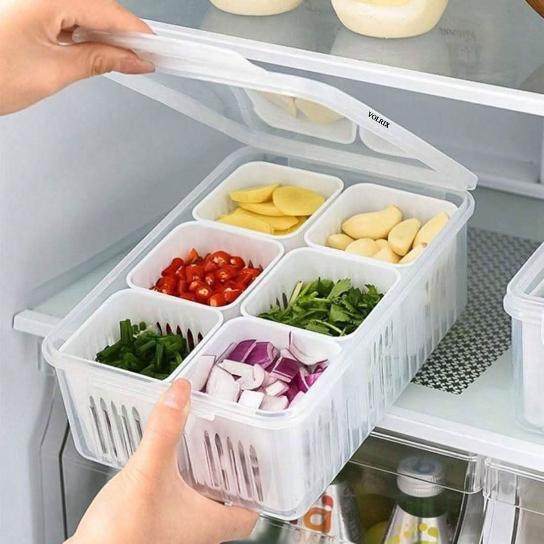 Refrigerator Storage Containers with 6 Drain Basket Riva Enterprise