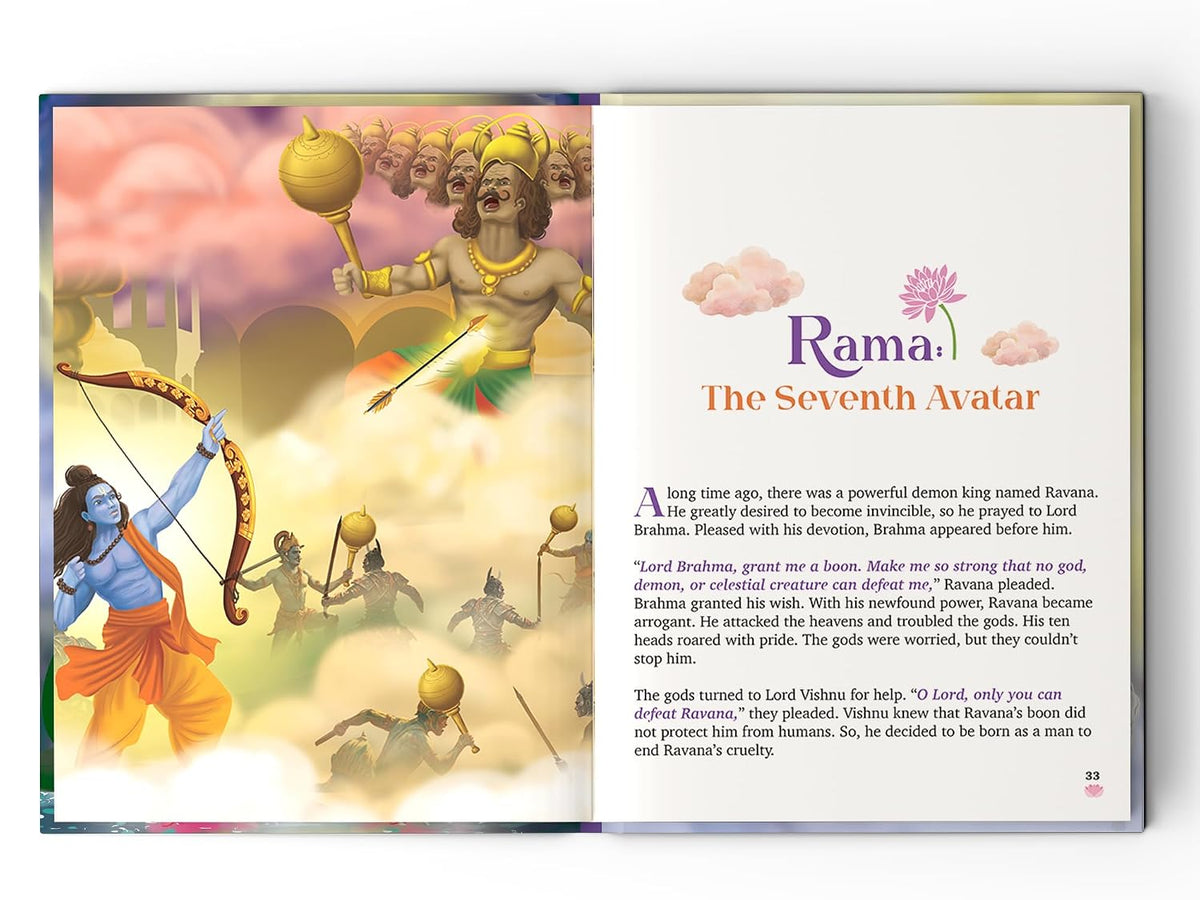 Dashavatar Stories: 10 Illustrated Stories of Lord Vishnu’s Avatars for Children I Hindu Mythology