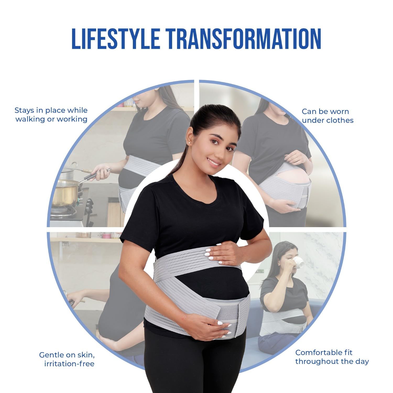 Leeford Ortho Pregnancy Support Belt, Grey (Size XL)