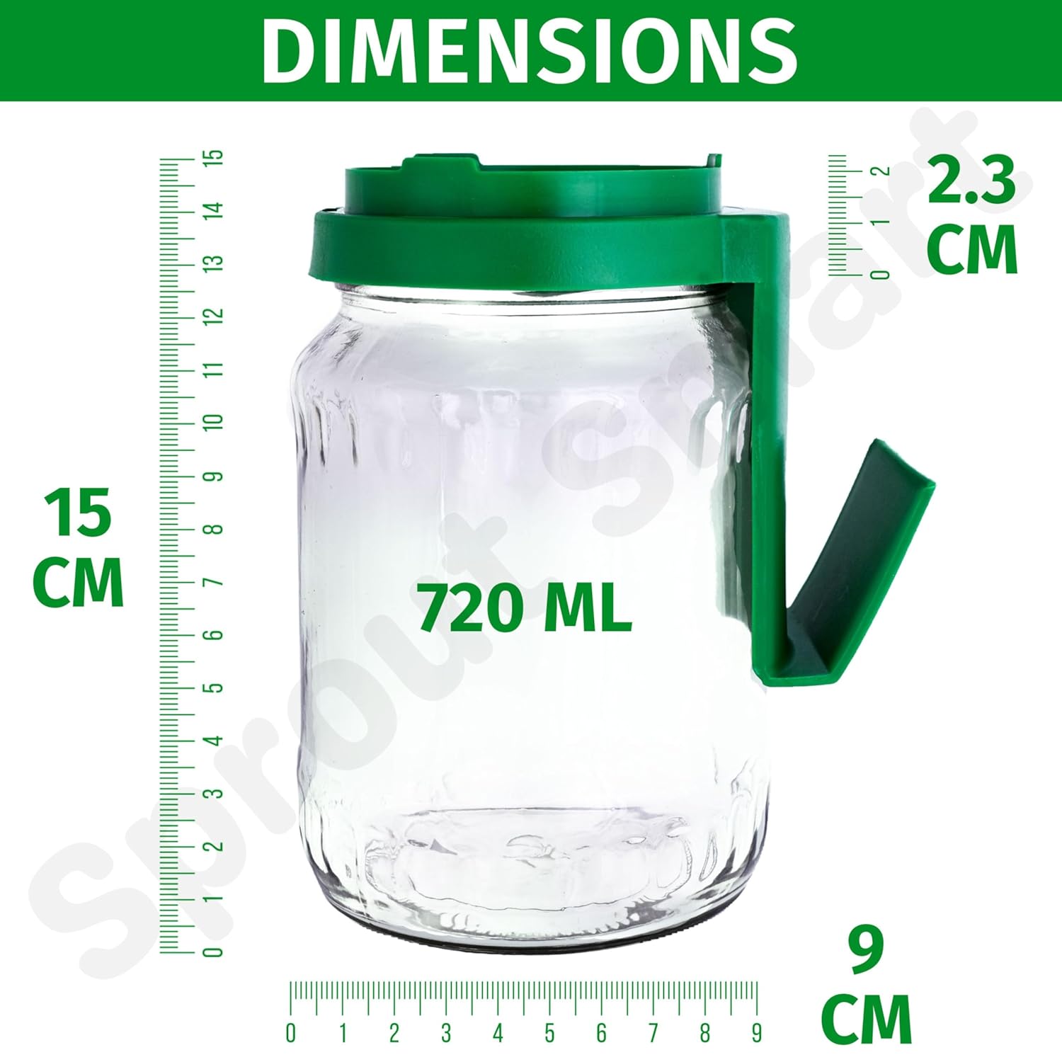 Sprout Smart Sprouts Maker Glass Jar with Airtight Mesh Lid – 720 ml