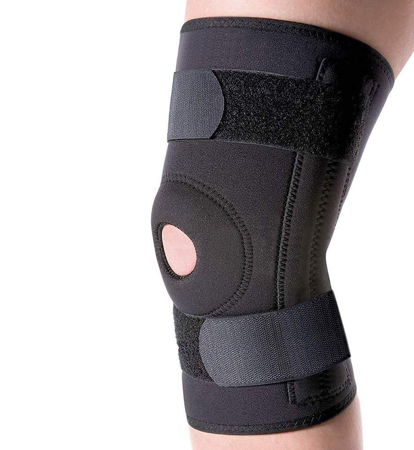 Cure-Well Hinged Knee Brace and Orthopedic knee Cap and Leg Brace with knee support open patella Stabilizer for Compression and Pain Relief Support (LARGE))