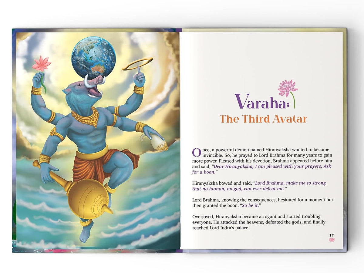 Dashavatar Stories: 10 Illustrated Stories of Lord Vishnu’s Avatars for Children I Hindu Mythology