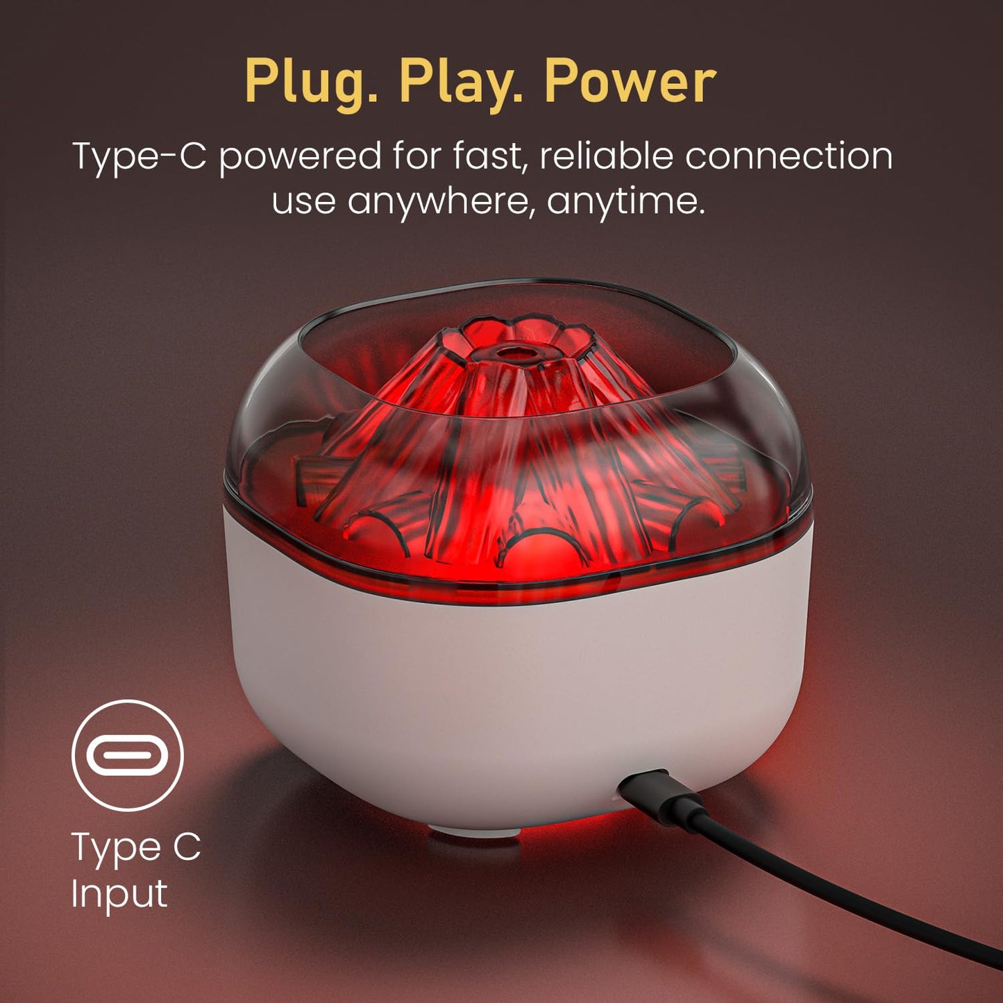 Portronics Magma Pro, Mini Aromatherapy Humidifier with Dual Light Modes, Essential Oil Diffuser, 200ml Capacity, Type-C Powered, Ultra Quiet Operation, Four Auto Timers, Cool Mist for Home & Office