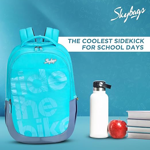 Skybags Stash Blue 38 Liters Casual Backpack for Boys and Girls | 3 Compartments, Quick Access Pocket, Organizer | Perfect for School & Travel - Unisex HalfPe - FW -TPT
