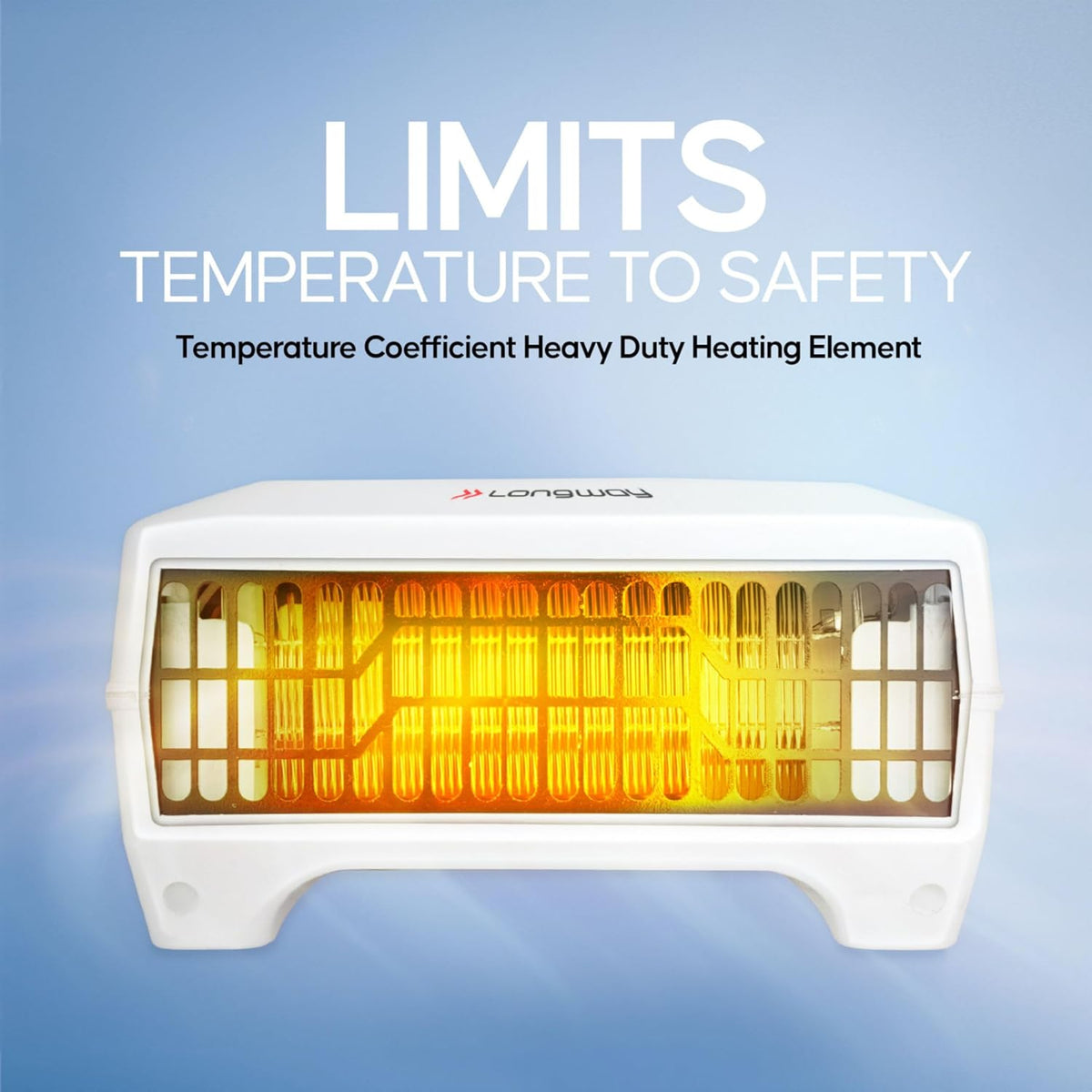 Longway Magma Fan Room Heater 2 Heat Modes (1000W/2000W) ISI Approved Advanced Overheat Protection PTC Ceramic Element 1-Year Replacement Warranty | White