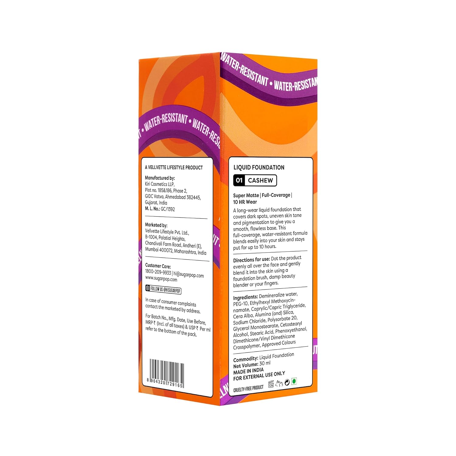SUGAR POP Foundation Liquid 01-Cashew 30Ml (399)