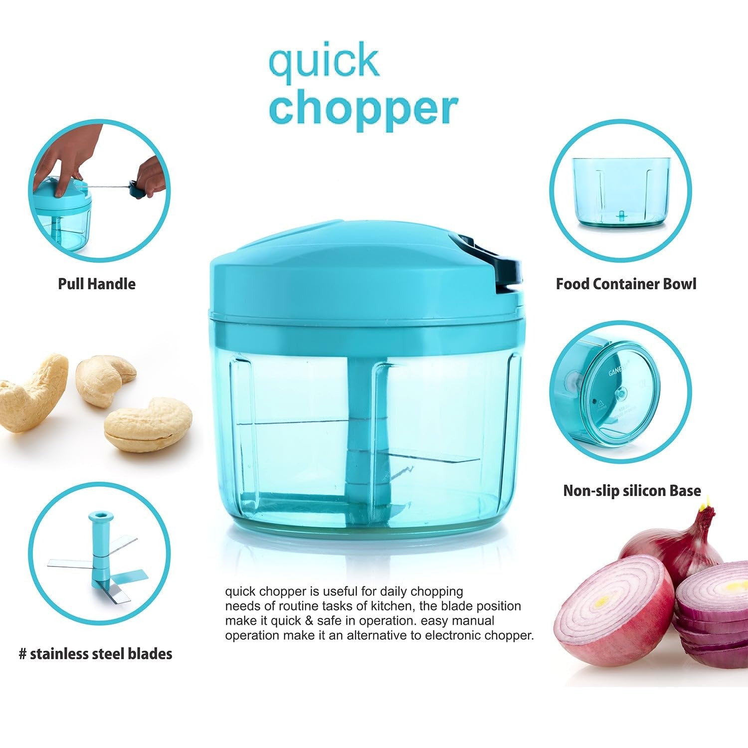 Ganesh Ganesh Quick Vegetable Chopper (1 Unit Chopper)(725 Ml)