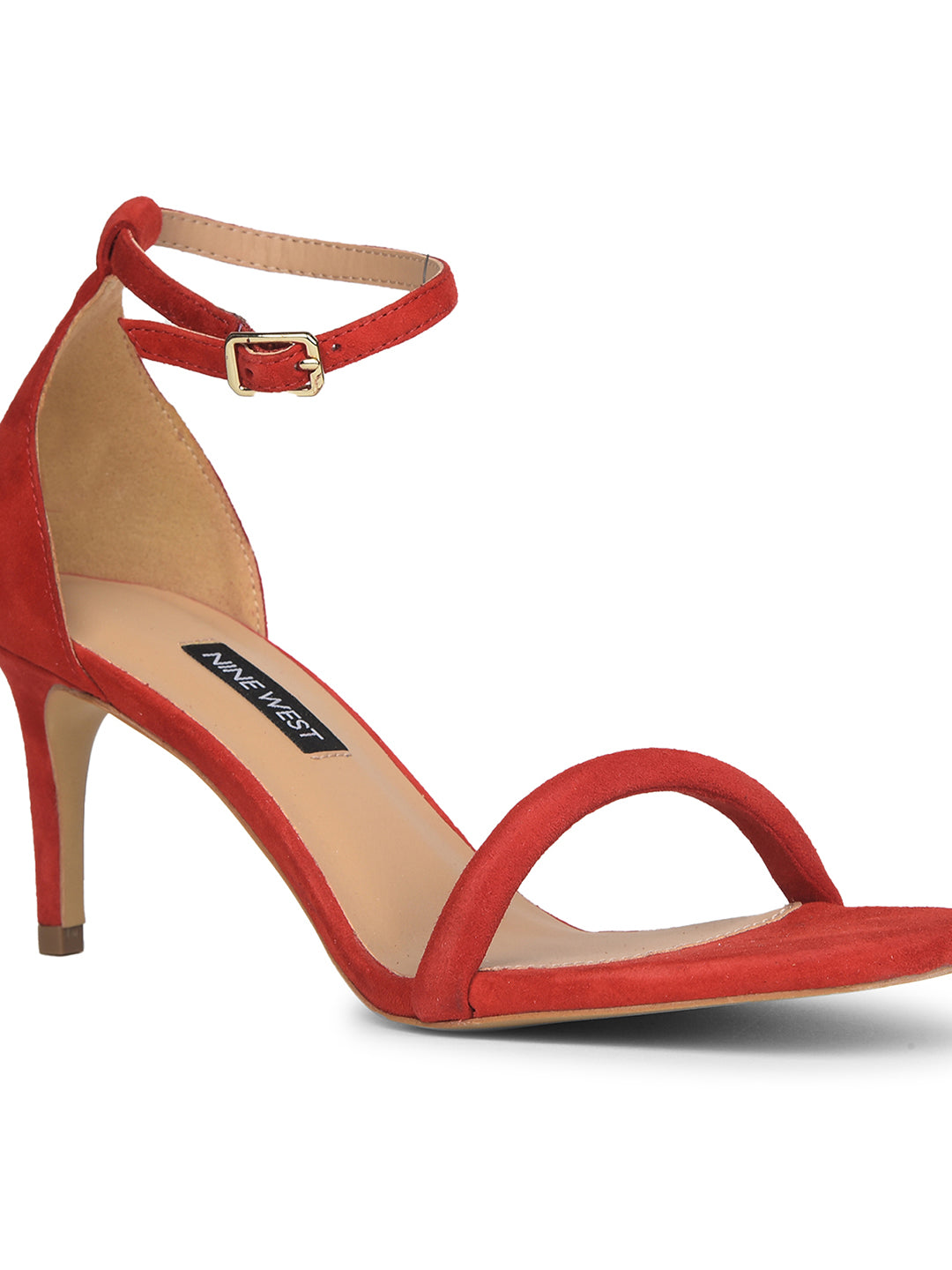 Nine West Women Ankle-Strap Kitten Heel Sandal - Red - View 5