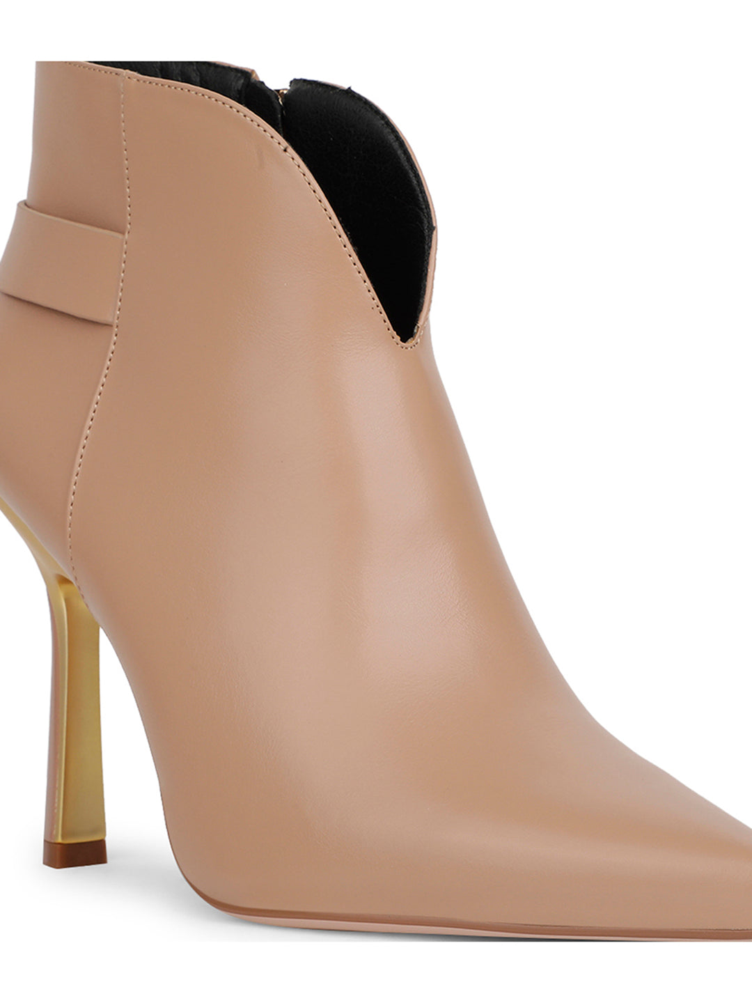 Nine West Women Pointed-Toe Kitten Heel Ankle Boot - Nude - View 5