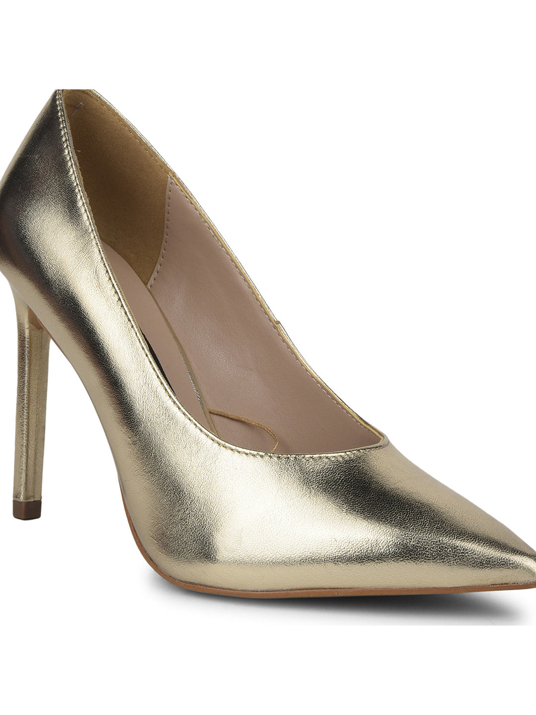 Nine West Women Pointed-Toe Stiletto Heel Pump - Gold - View 5
