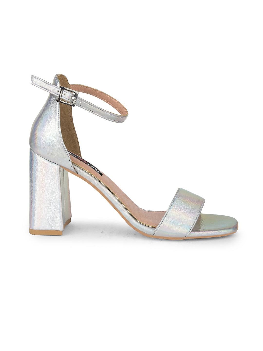 Bata Women Silver Ankle Strap Block Heel Sandal - Silver - View 2