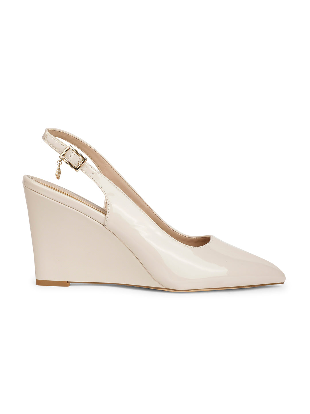 Bata Women Grey Pointed-Toe Backstrap Wedge Heel Sandal - Grey - View 2