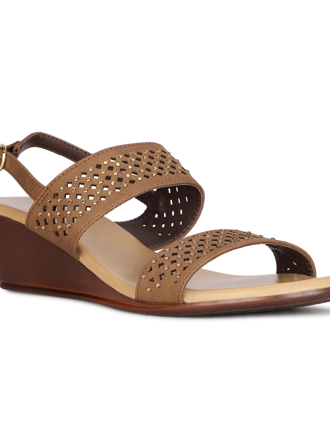 Bata Women Brown BackStrap Wedge Heel Sandal - Brown - View 5