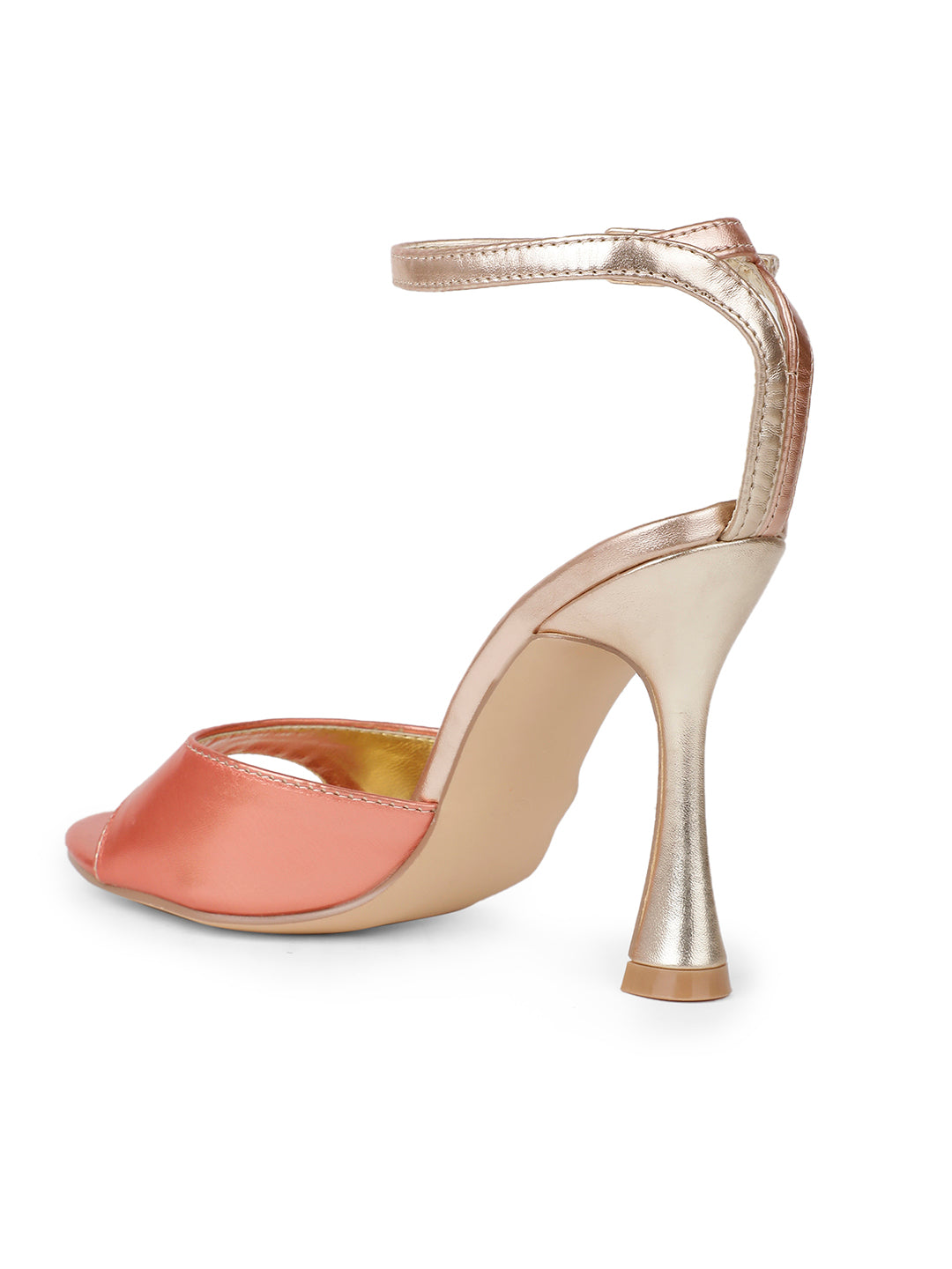 Bata Women Rose Gold Ankle Strap Spool Heel Sandal - Rose Gold - View 3