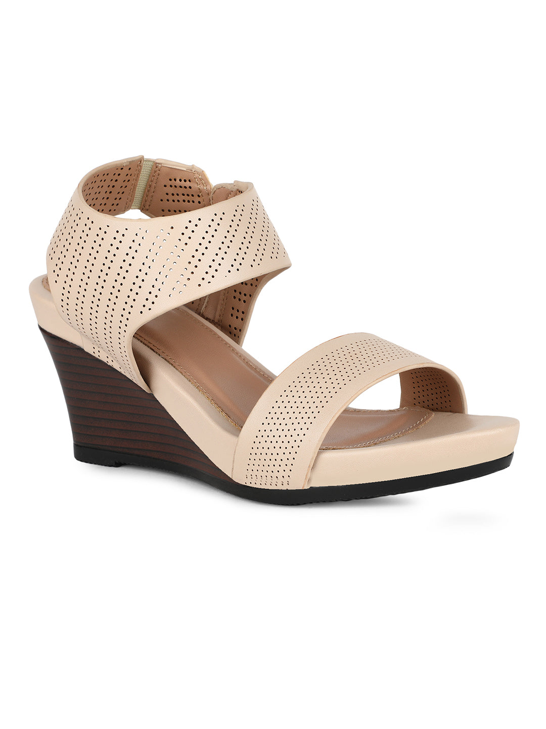 Bata Women Beige Casual Wedge Heel Sandal - Beige - View 1
