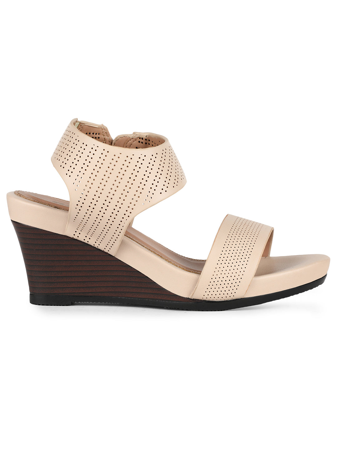 Bata Women Beige Casual Wedge Heel Sandal - Beige - View 2