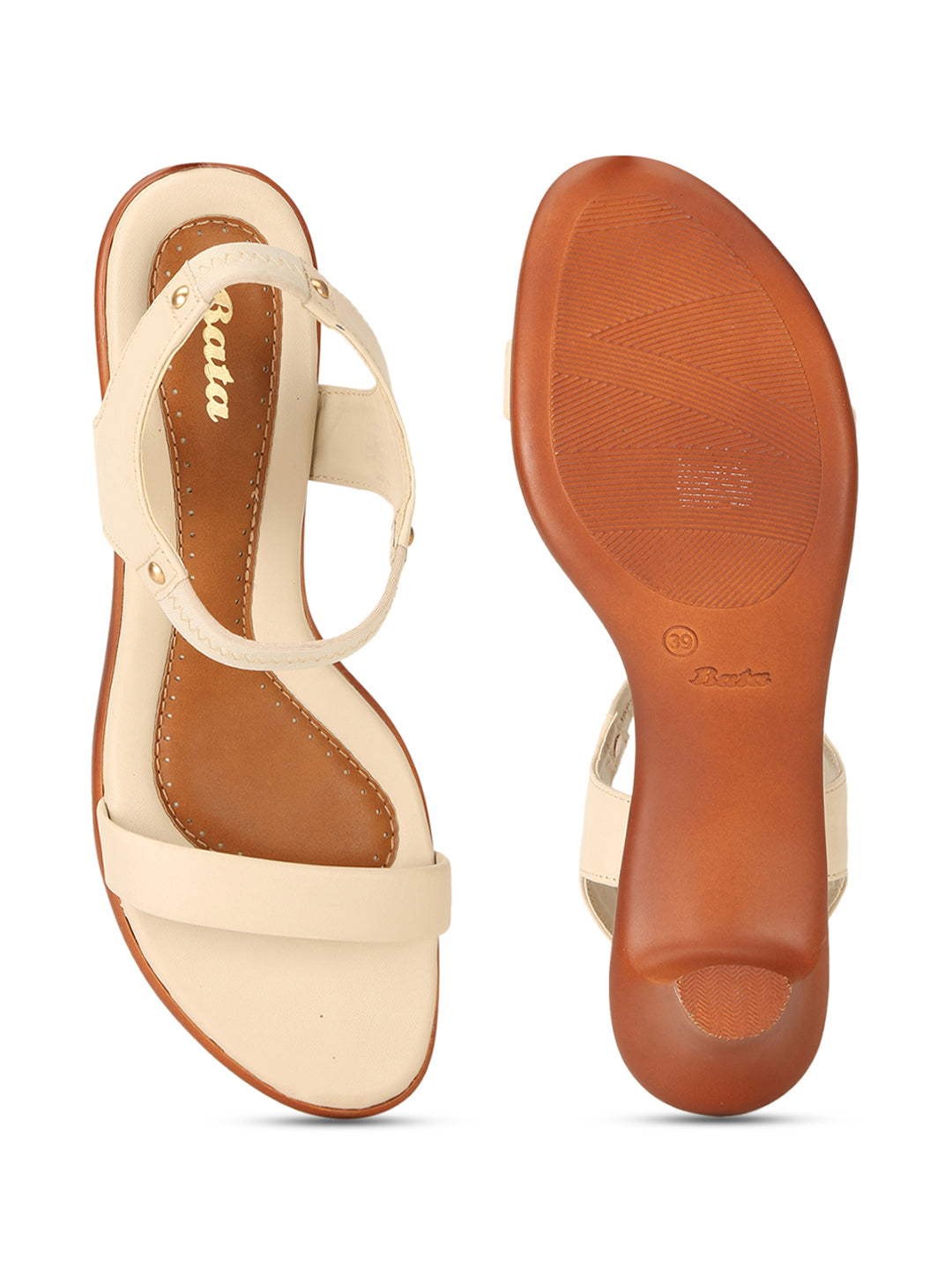 Bata Women Beige Casual Wedge Heel Sandal - Beige - View 4