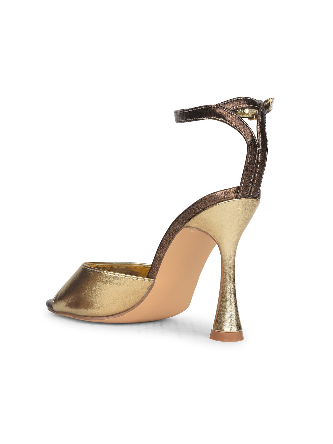 Bata Women Copper Ankle Strap Spool Heel Sandal - Copper - View 3