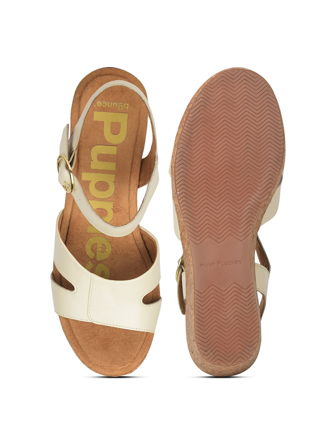 Hush Puppies Women White Wedge Heel Sandal With Buckle Closure - White - View 4