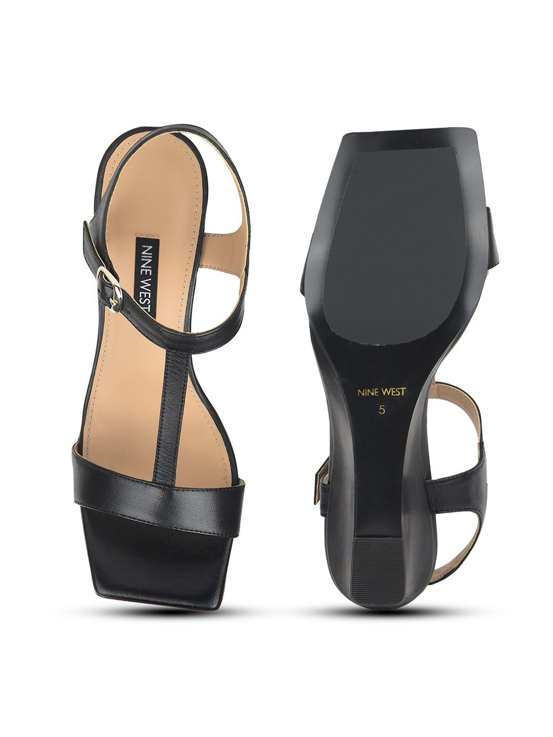 Nine West Women Ankle-Strap Wedge Heel Sandal - Black - View 4