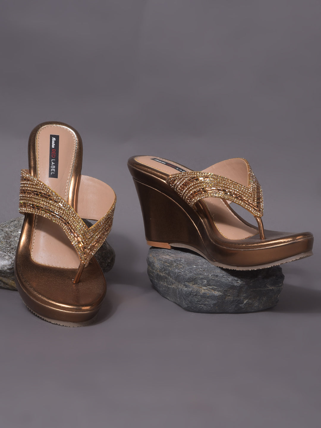 Bata Women Brown Wedge Heel Thong Sandal - Brown - View 6