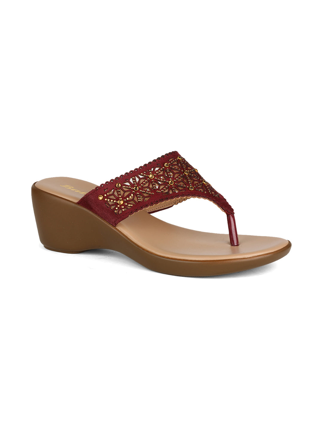 Bata Women Red Wedge Heel Thong Sandal - Red - View 1