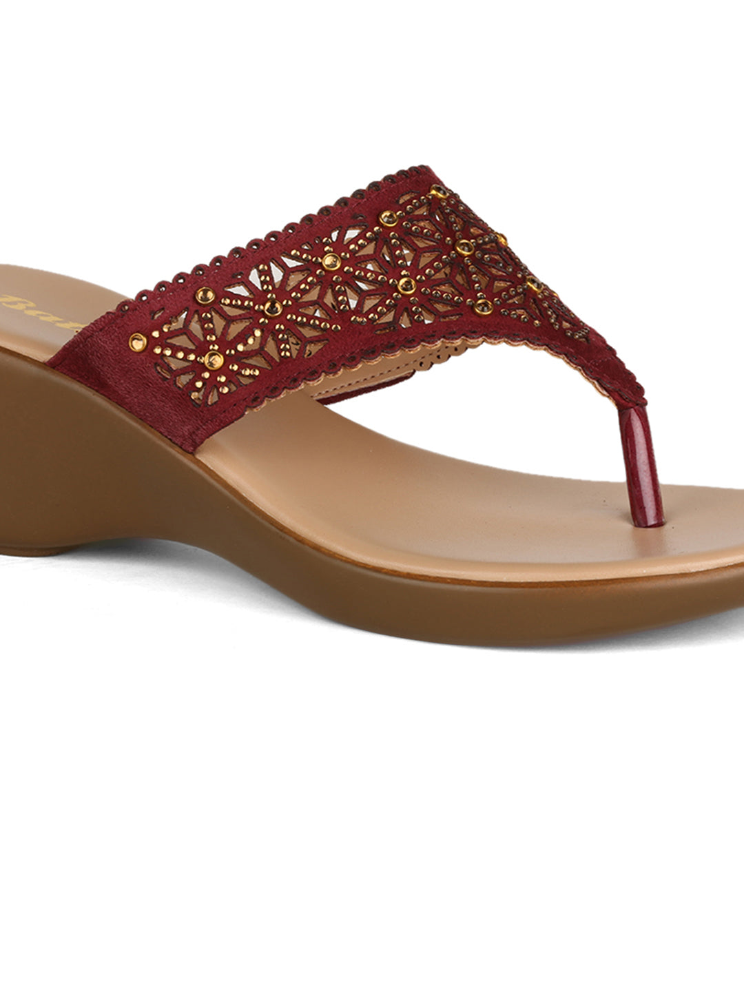 Bata Women Red Wedge Heel Thong Sandal - Red - View 5