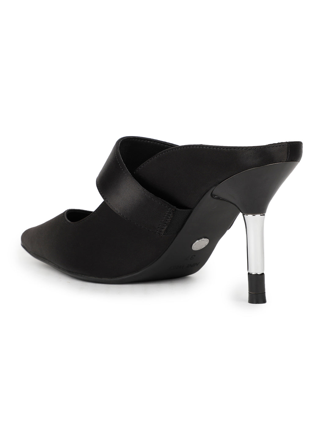 Nine West Women Pointed-Toe Stiletto Heel Mule Sandal - Black - View 3