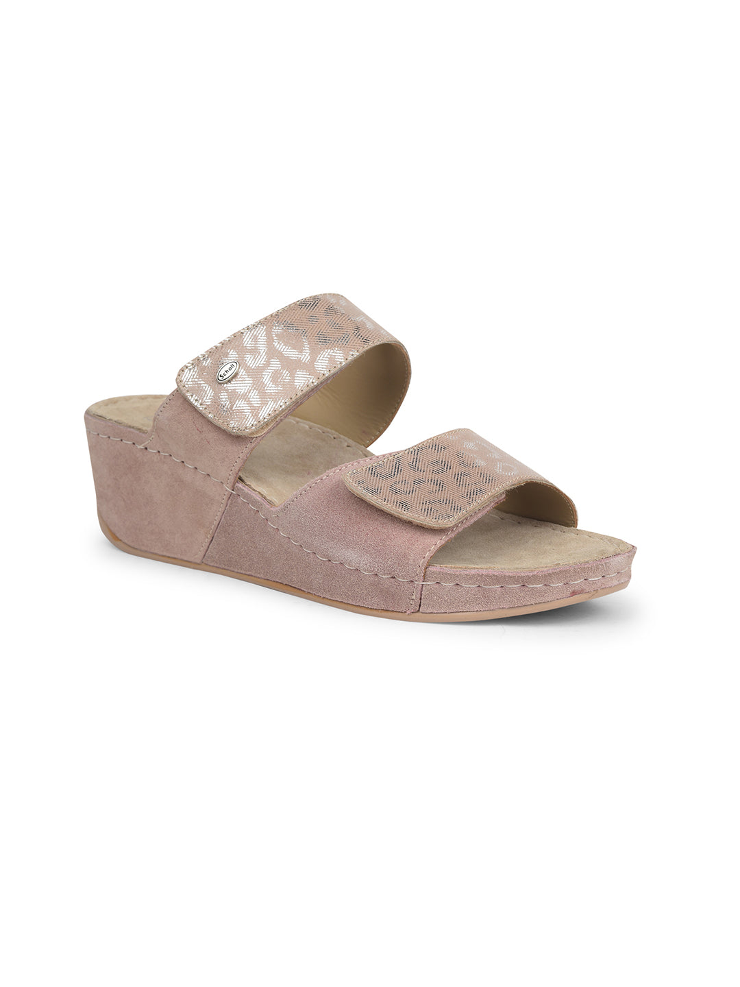 Scholl Women Pink Wedge Heel Mule Sandal - Pink - View 1