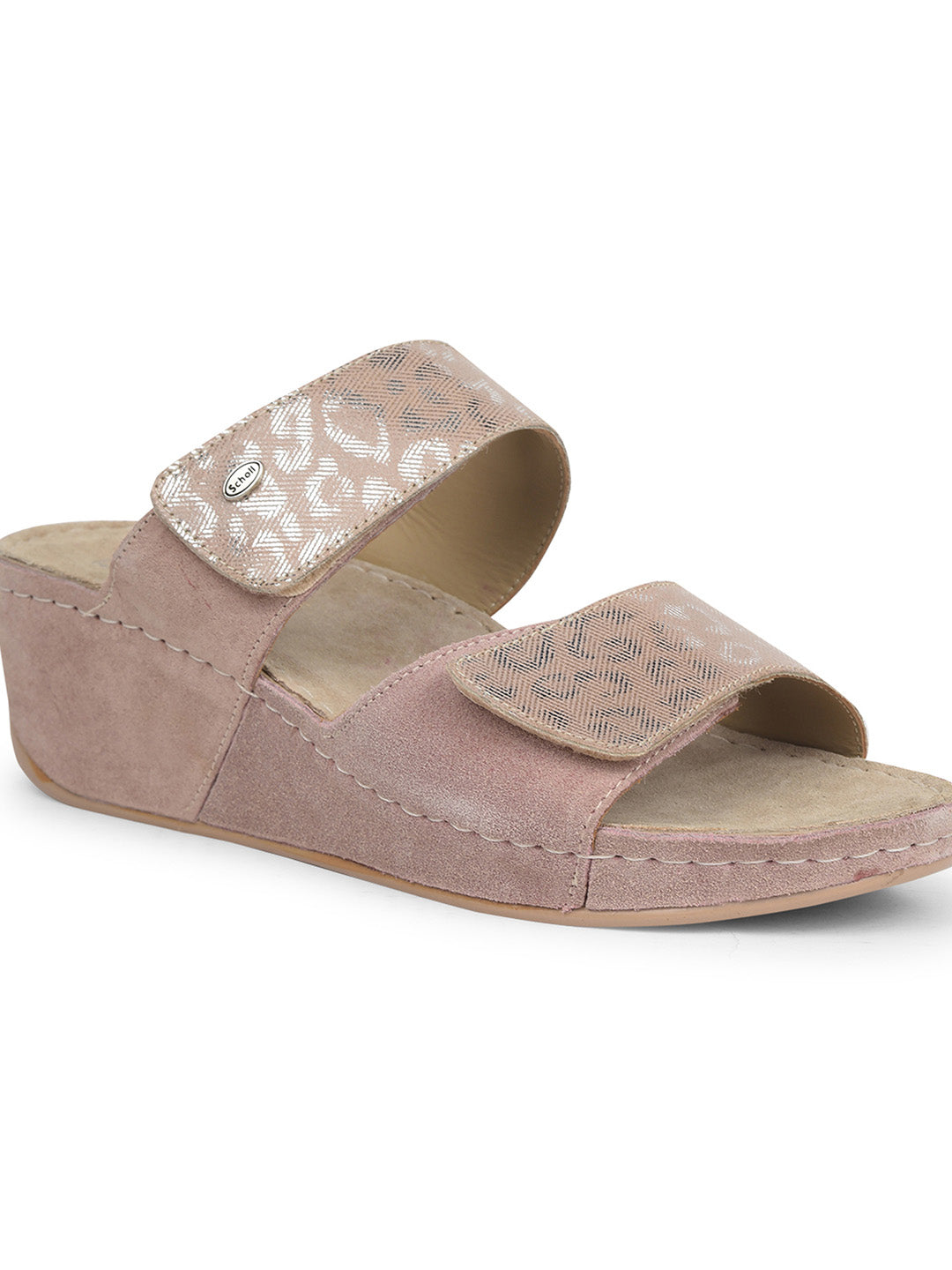 Scholl Women Pink Wedge Heel Mule Sandal - Pink - View 5