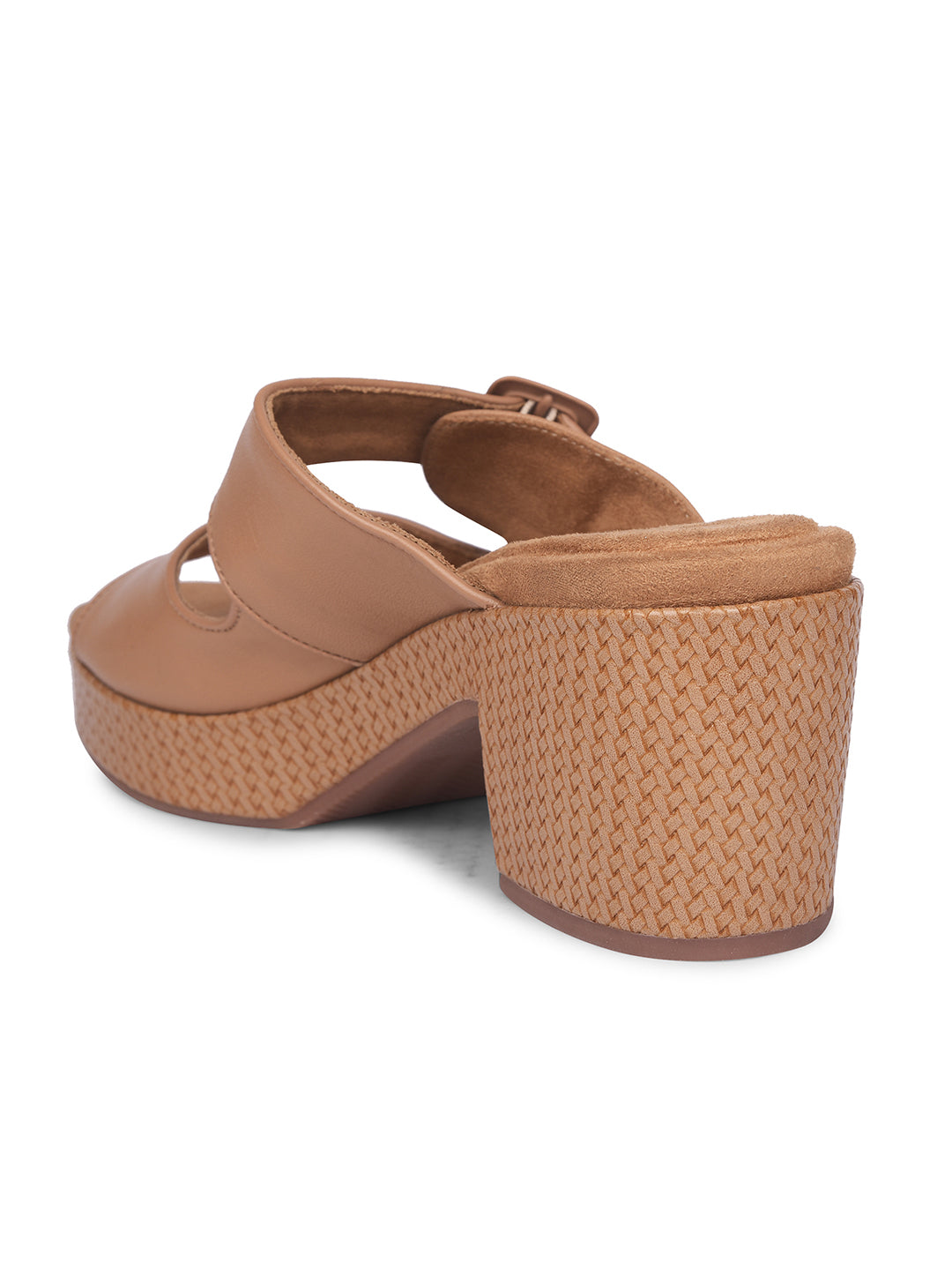 Hush Puppies Women Tan Block Heel Mule Sandal - Tan - View 3