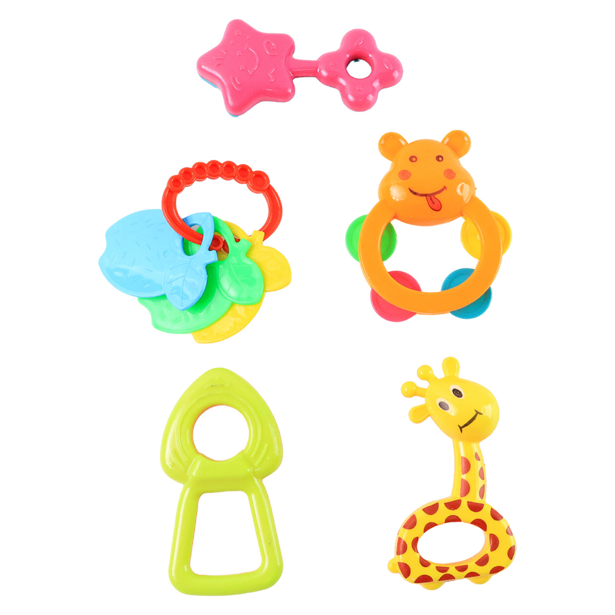 5 Pcs Set Baby Rattle Toys – Safe, Colorful, Lightweight Sound Toys for Infants