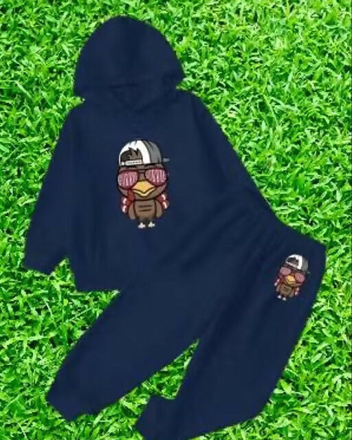 Kids Hooded Top & Bottom Co-Ord Set Luck Fashion