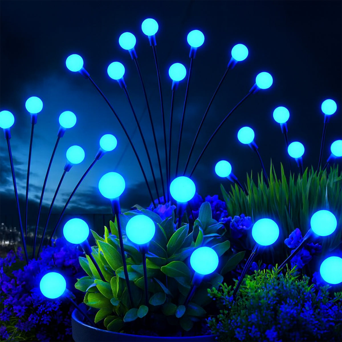 Solar LED Fiber Optic Garden Light for Waterproof Outdoor Decorative Path Lamp with Auto On/Off Sensor (1 Pc)