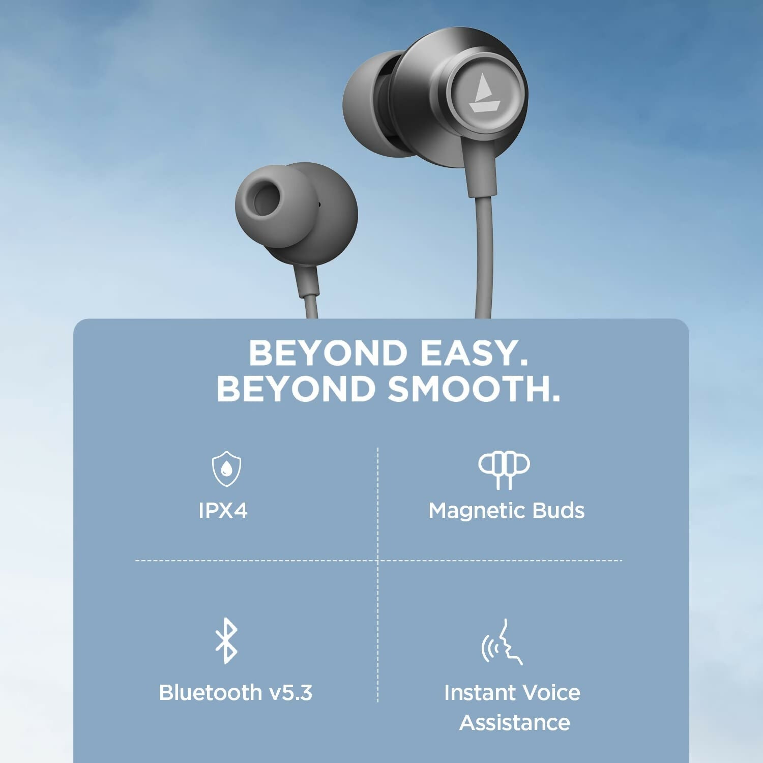 boAt Rockerz Apex Neckband – Wireless in-ear earphones with Spatial Bionic Sound (Dirac Virtuo™), Beast™ Mode, ENx™ calling, touch controls, 30H playtime, and ASAP™ fast charging.(CLASSIC GREY) Halfpe Deals