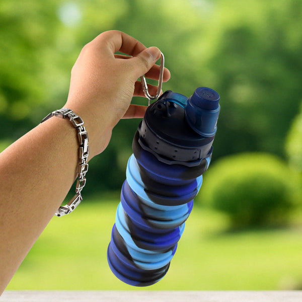 Silicone Foldable Water Bottle (1 Pc 24 Cm Foldable 500 Ml)