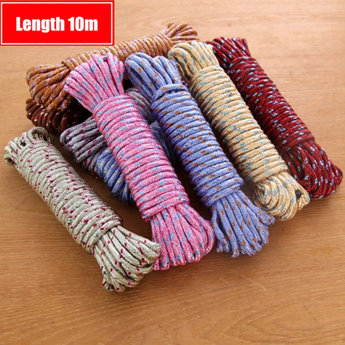 10 Meter Heavy Duty Laundry Drying Clothesline Rope Portable Travel Nylon Cord Sturdy Clothes Line For Outdoor Camping Indoor Crafting Art Projects HP DD