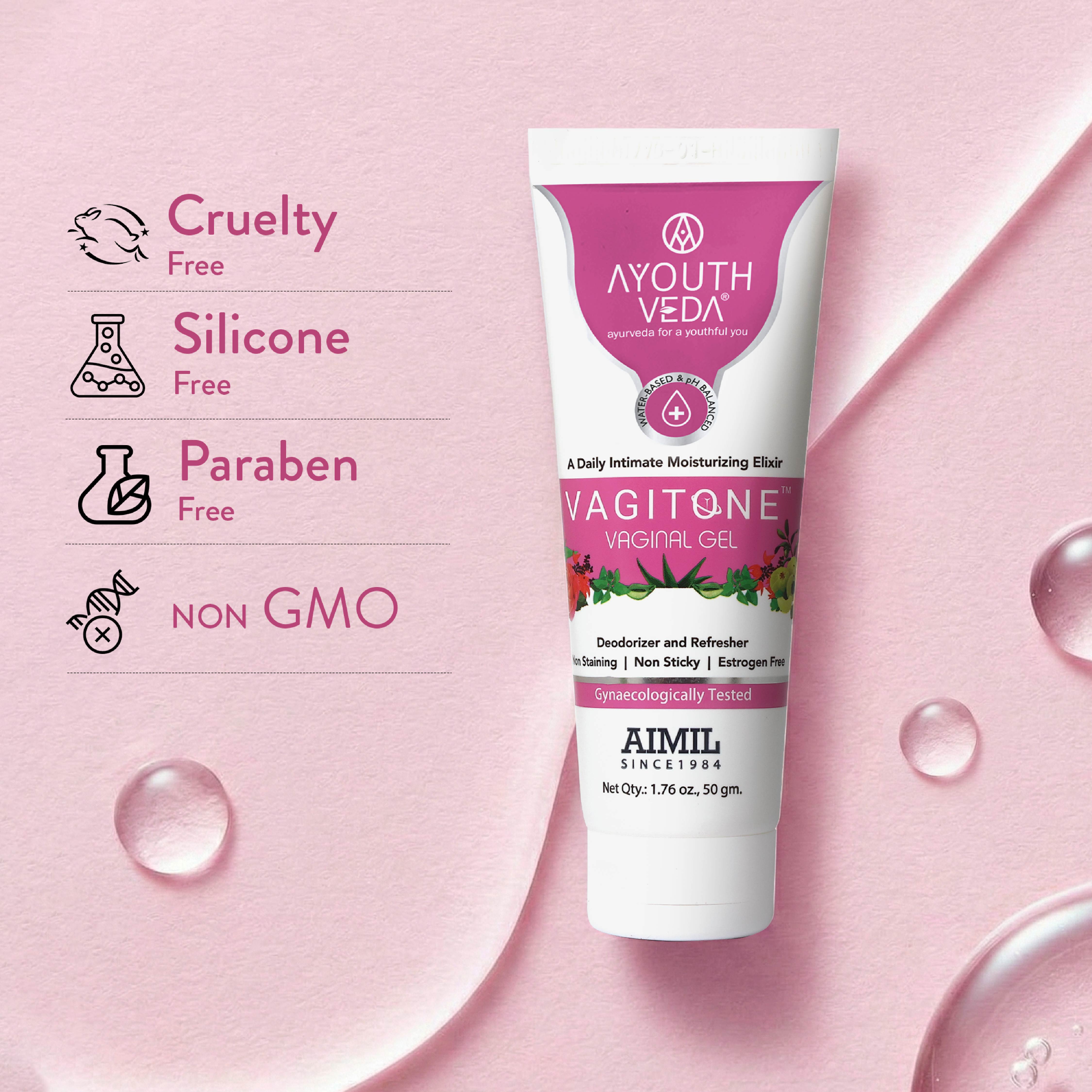 Vagitone Vaginal Gel Pack of 3 (50 gm) Aimil Ayouthveda