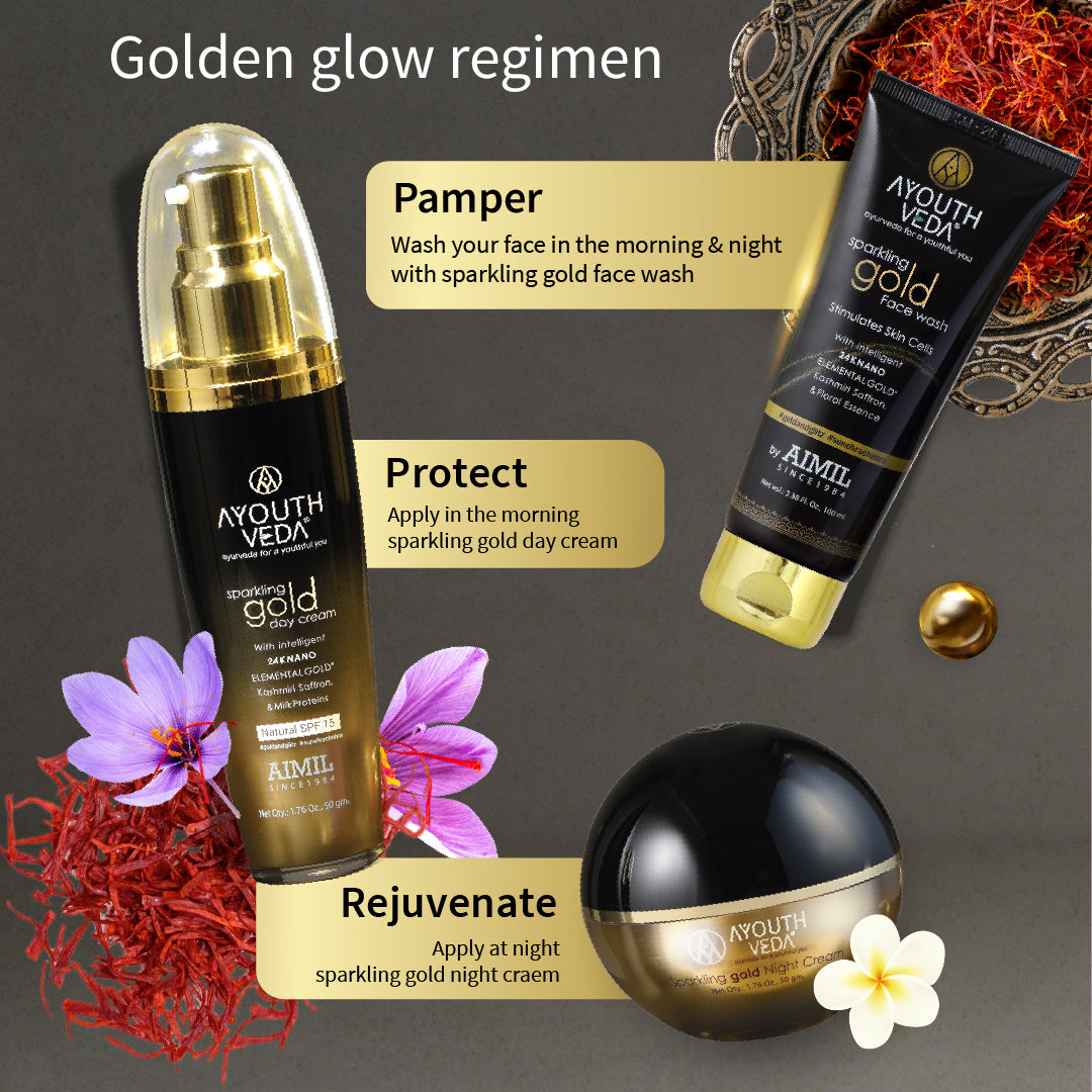 Ayouthveda Sparking Gold Face Wash Pack of 2 (100 ml) Aimil Ayouthveda