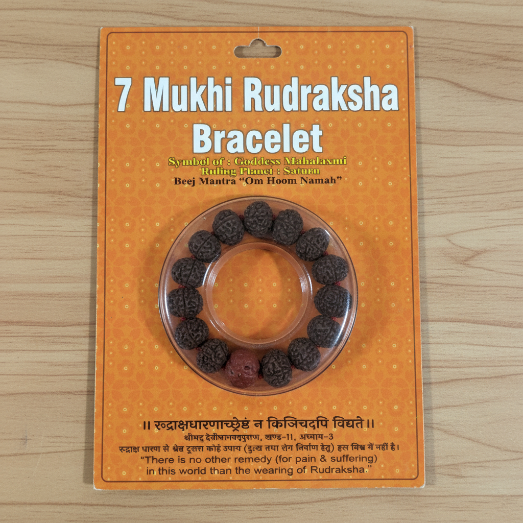 7 Mukhi Rudraksha Bracelet – Sacred Beaded Bracelet for Wealth, Prosperity & Financial Stability