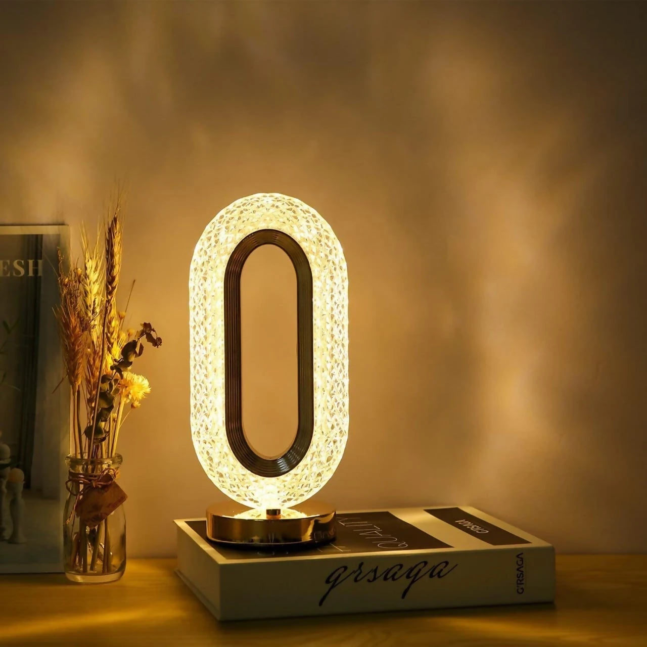 Oval Crystal LED Lamp – Elegant Touch Night Light