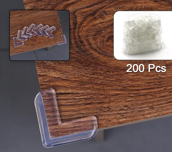 Corner Protector Baby Safety Protectors For Furniture Against Sharp Corners Table Corner Guard Baby Proofing Corner Guards Corner Protectors High Resistant Adhesive (200 Pc Set)