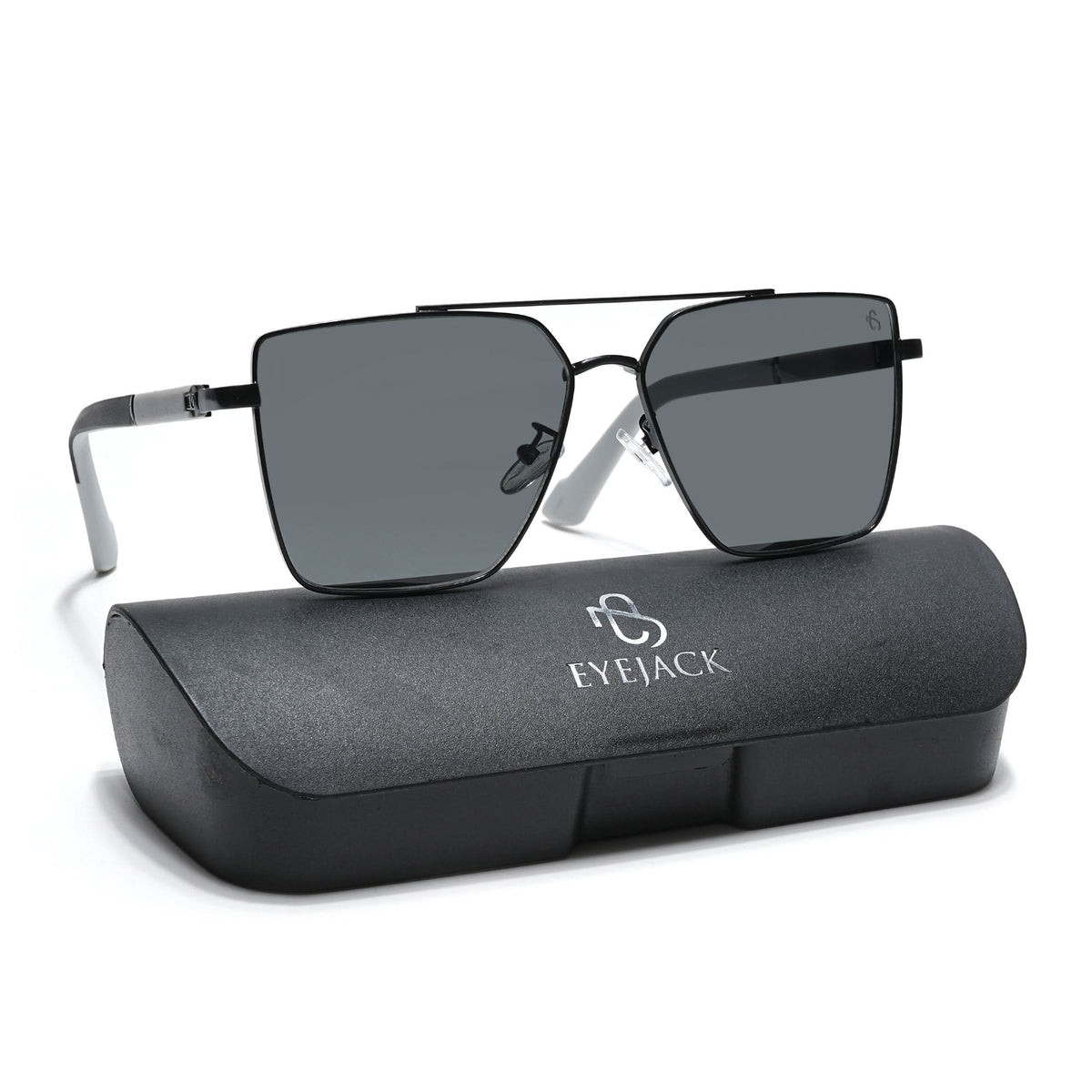 Eyejack Black Square Sunglasses for Men and Women - Style L903 - view 8