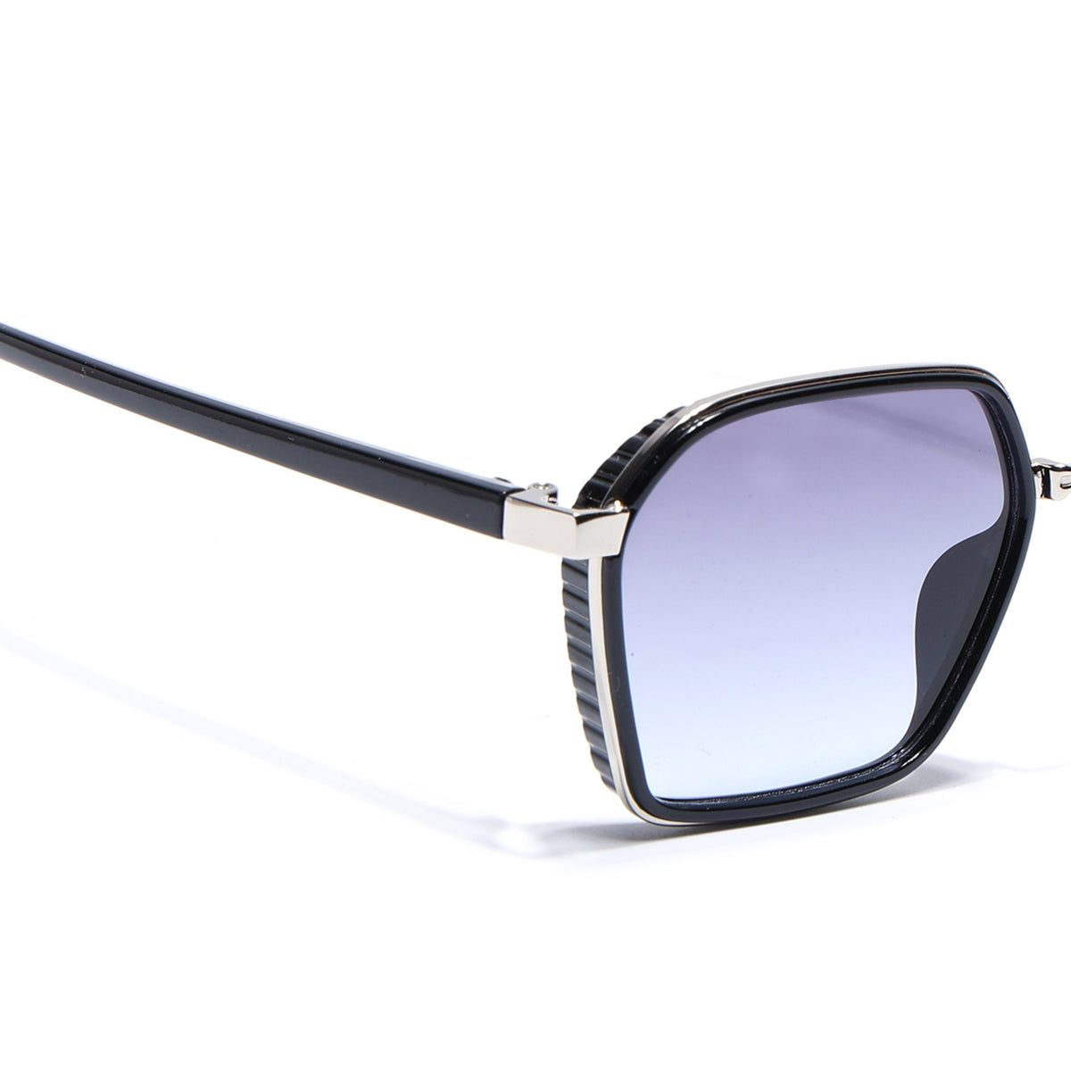Eyejack Silver & Black Hexagonal Sunglasses for Men and Women - view 5